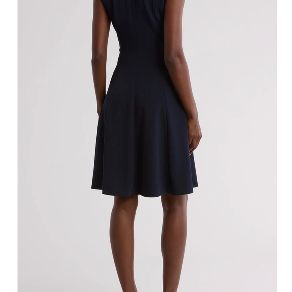 Calvin Klein Black Fit & Flare Dress Size 14 NWT CK Zip Charm Sleeveless - Picture 2 of 11